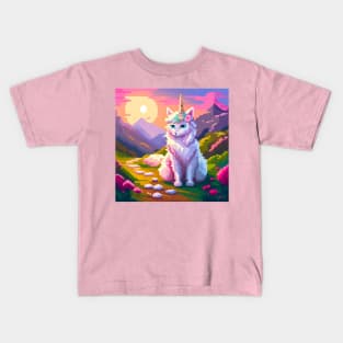 Pixel Princess Unicorn Kitty Kids T-Shirt
